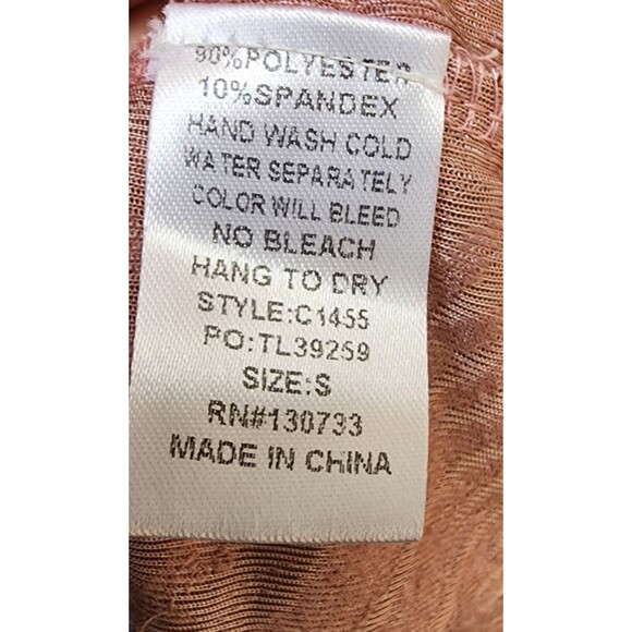 Umgee Velvet Burn Out Leaf Print Top Size Small Ruffle Sleeve - Picture 8 of 8